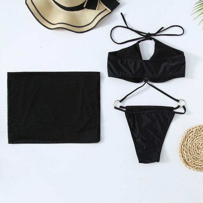 Minimalist Cut Out O Ring Halter Brazilian One Piece Swimsuit-yoyobikini
