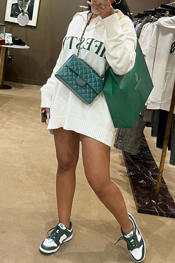 Sexy Alphabet Solid Sweater Dress-yoyobikini