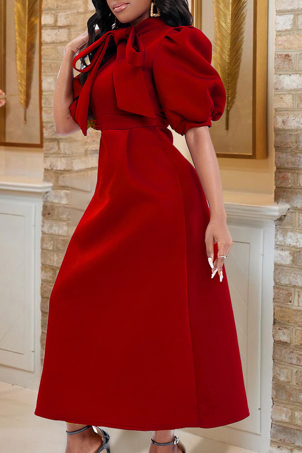 Fashion Temperament Elegant Bow African Dress-yoyobikini