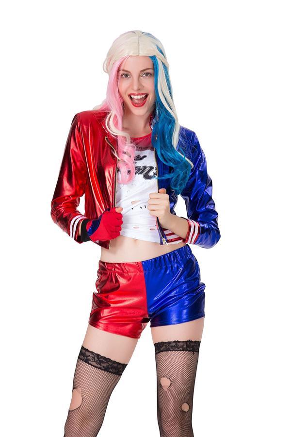 Deluxe Suicide Squad Harley Quinn Costume Red-yoyobikini