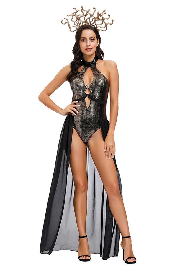 Women's Deluxe Medusa Dress Halloween Costume-yoyobikini