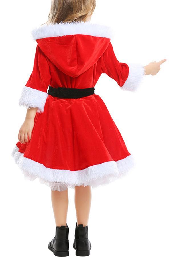 Girls Sweet Santa Christmas Dress Costume-yoyobikini