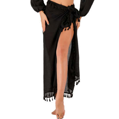 Bohemian Fringe Trim Brazilian Tie Up Beach Cover Up