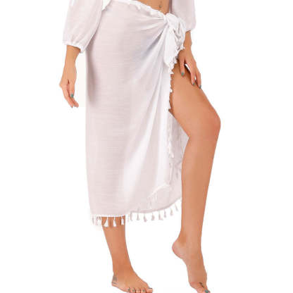 Bohemian Fringe Trim Brazilian Tie Up Beach Cover Up