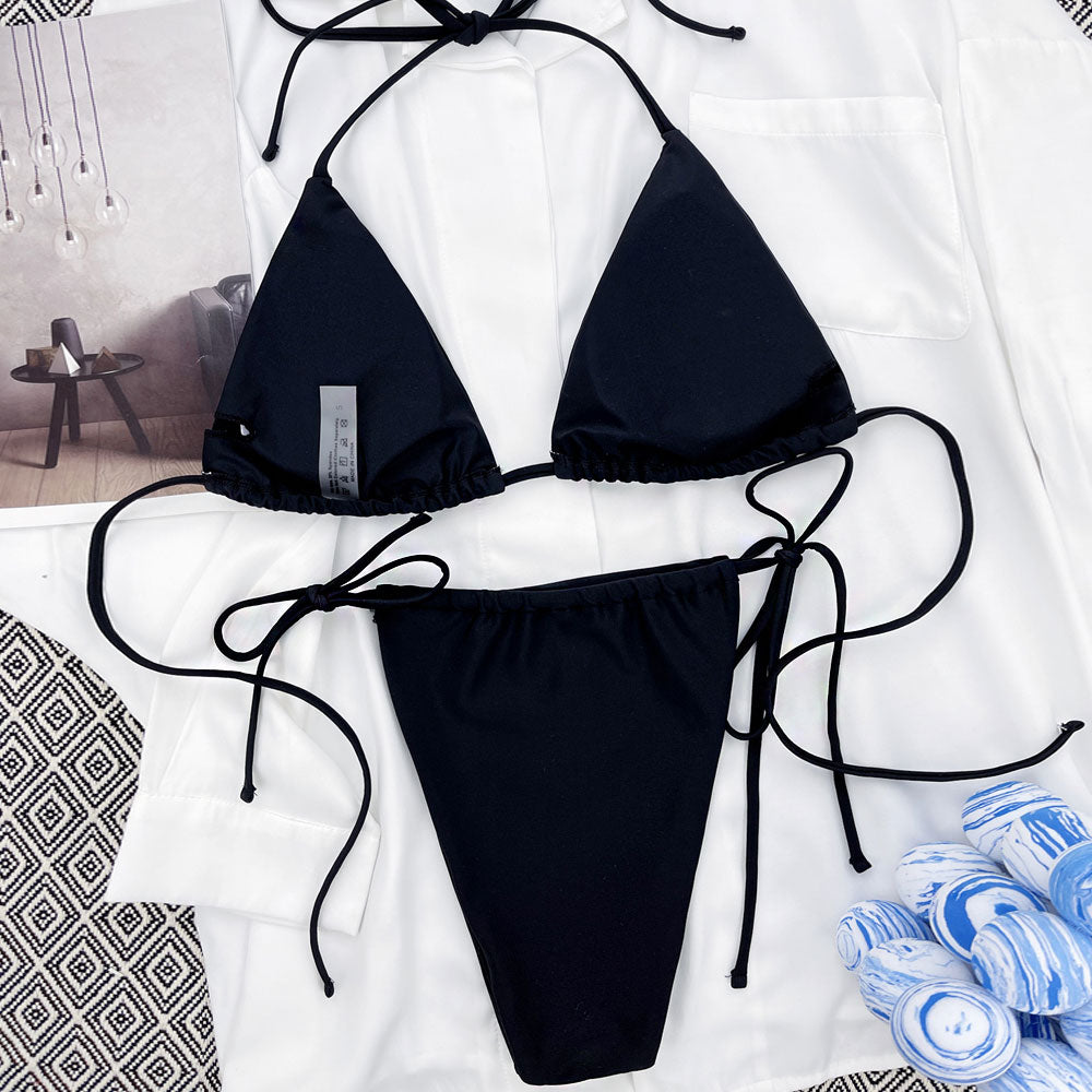 Butterfly Embroidered String Slide Triangle Brazilian Two Piece Bikini Swimsuit-yoyobikini