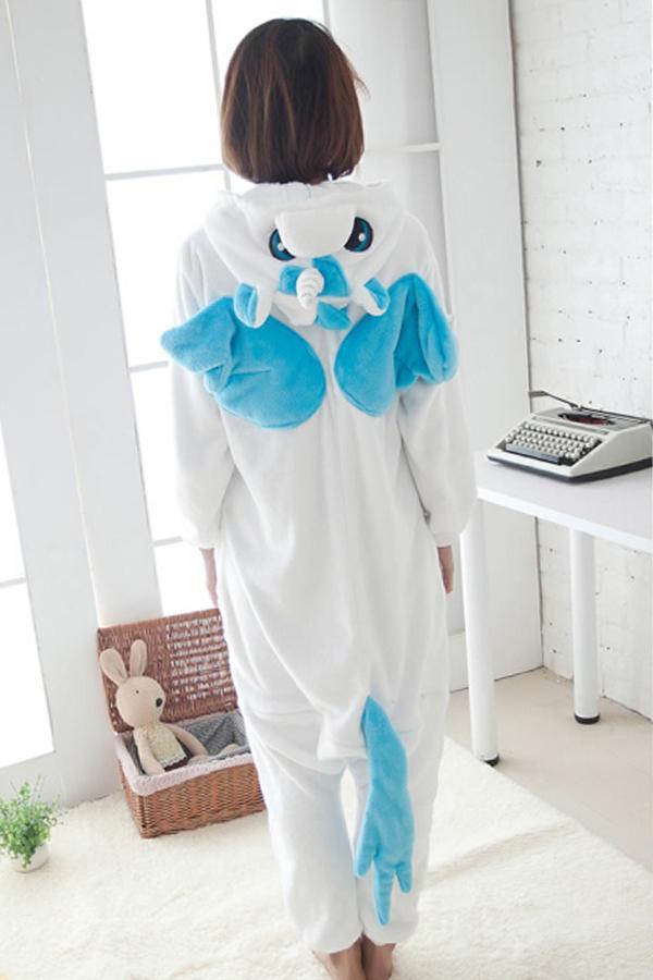 Blue Cute Ladies Unicorn Adult Flannel Pajamas Jumpsuit Costume-yoyobikini