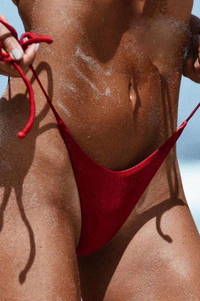 Mix and Match Tie Side String Thong Brazilian Bikini Bottom-yoyobikini