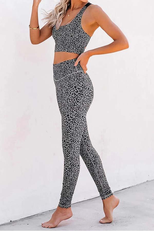 Sports Racerback Crop Top High Wasited Legging Tie Dye Workout Set-yoyobikini
