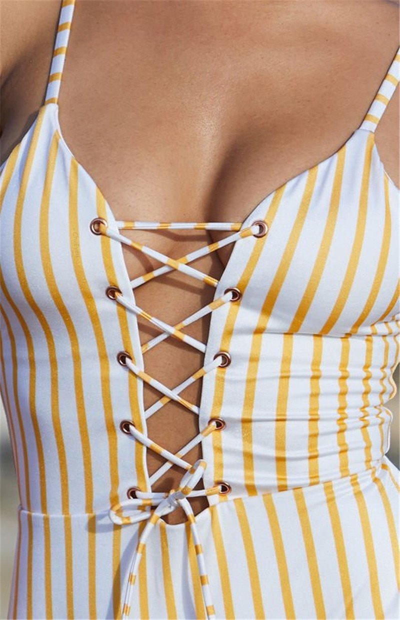 Sexy Retro Striped Bikini Suit-yoyobikini