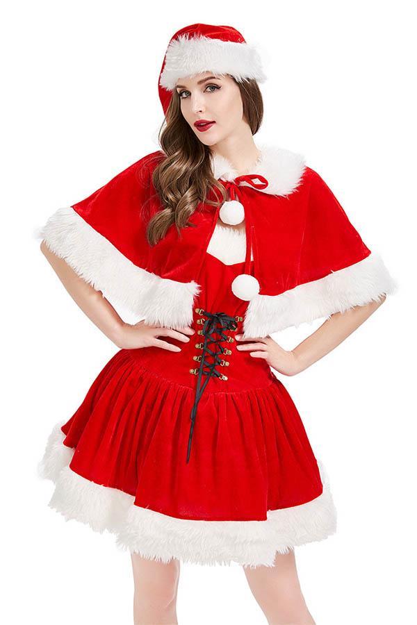 Santa Women Christmas Costume Christmas Dress Red-yoyobikini