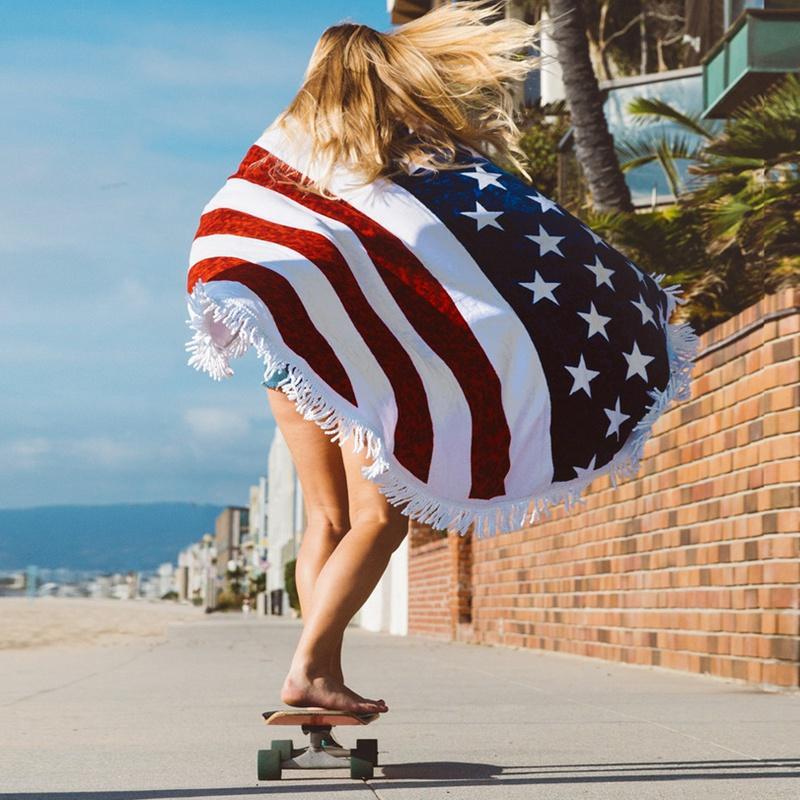 Bohemian Tapestry The American Flag Beach Towels Coverup-yoyobikini