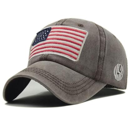 Women and Men Fashion Flag Washed Baseball Hats-yoyobikini