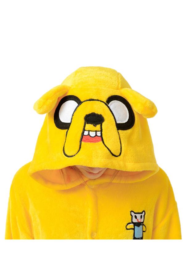 Cute Flannel Pajamas Halloween Jake Dog Jumpsuit Costume Yellow-yoyobikini