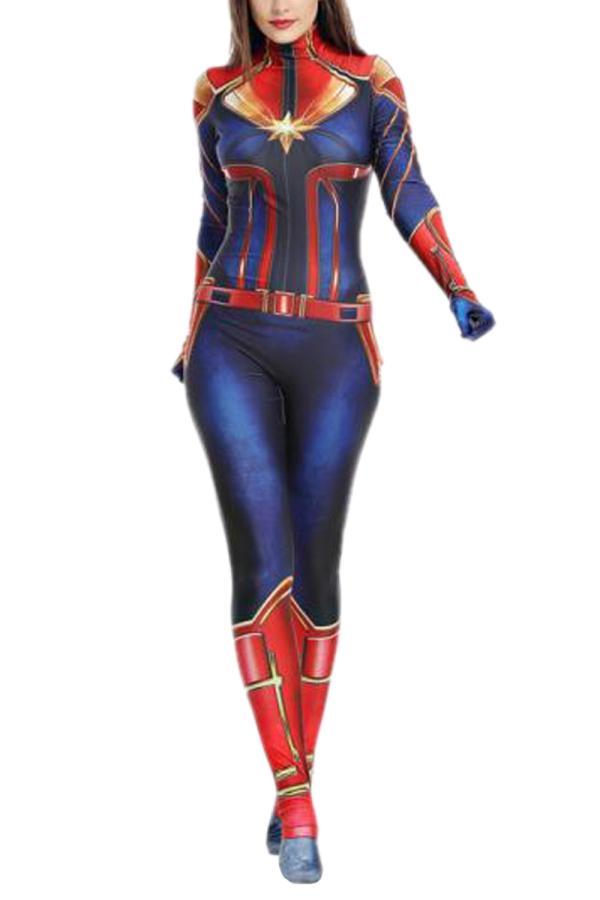 Womens Captain Marvel Halloween Costume-yoyobikini
