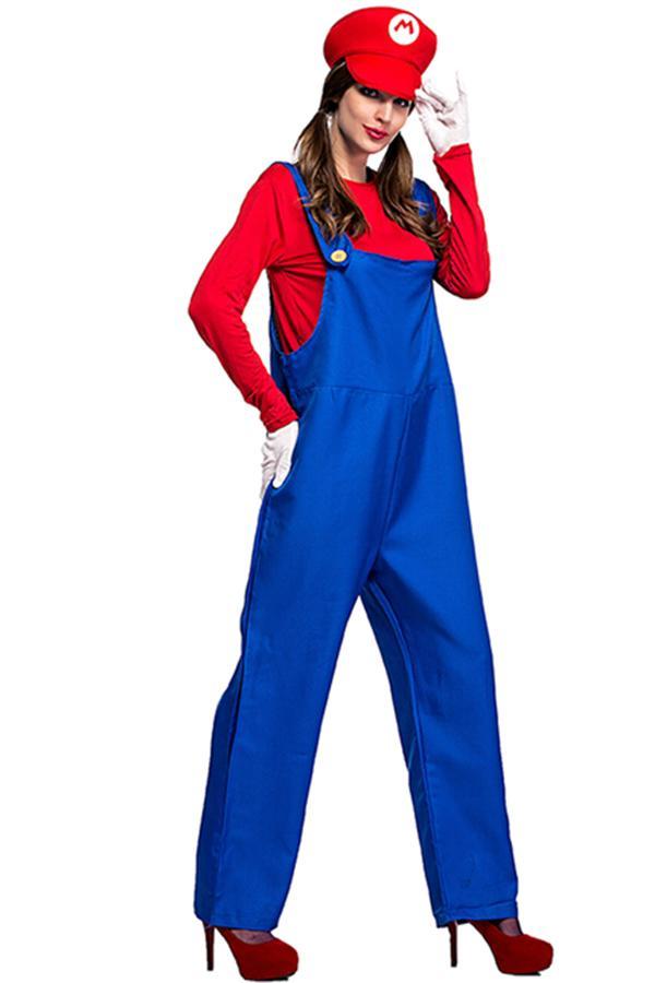Red and Blue Super Marie Mario Costume-yoyobikini