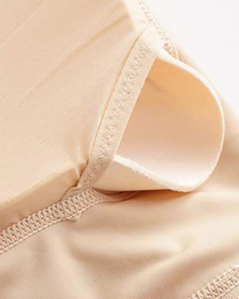 Contrast Lace Butt Lifting High Waist Shapewear Shorts-Pinkami