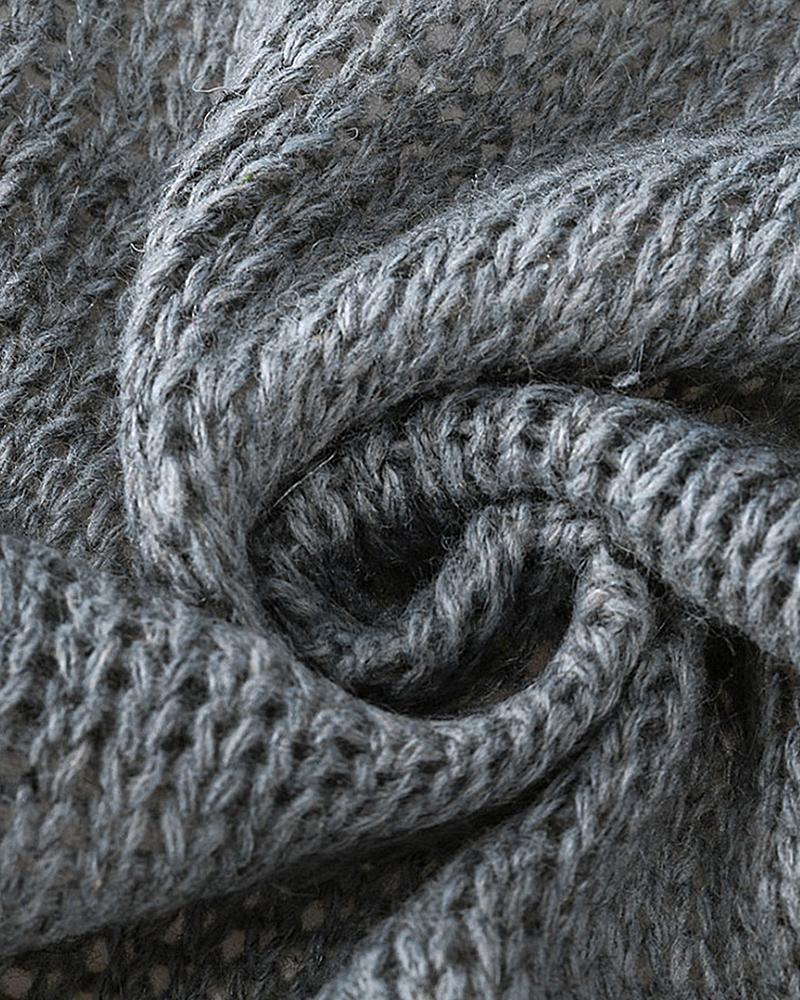 Solid Chunky Knit Open Front Sweater-Pinkami