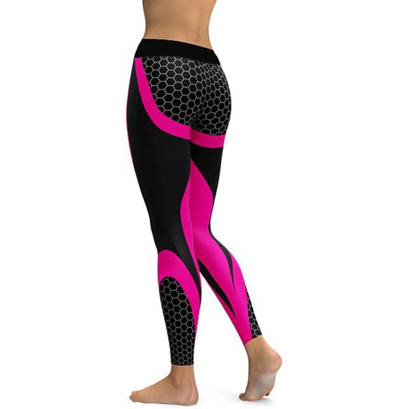 High Waisted Mesh Pattern Print fitness Workout Leggings-Pinkami