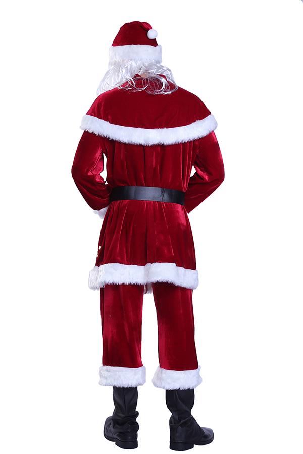 High Quality 10pcs Santa Suit Plus Size Mens Christmas Costume-Pinkami