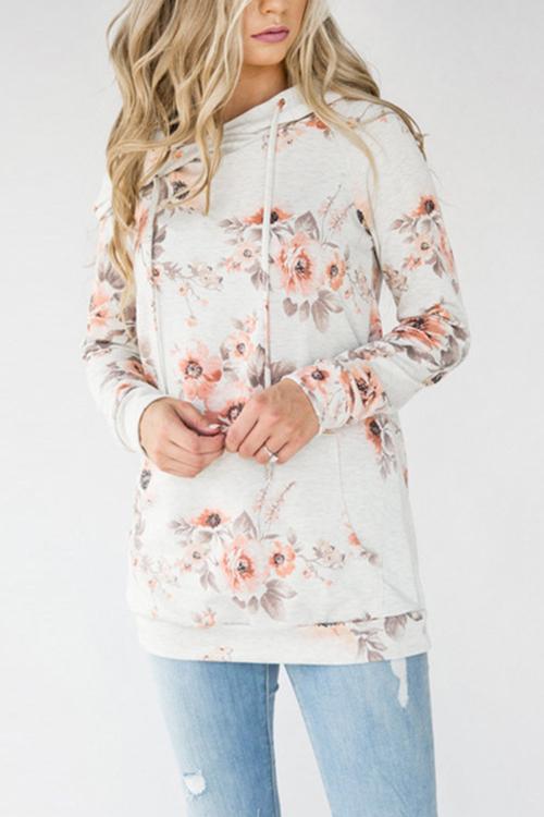 Camouflage Long Sleeve Hoodie-Pinkami