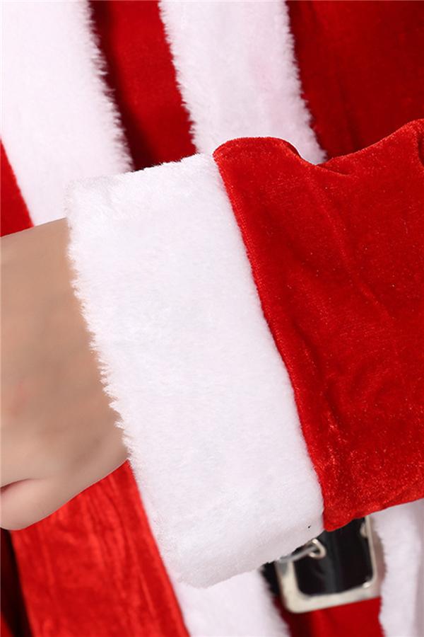 Deluxe Santa Dress Christmas Costume For Women Red-Pinkami