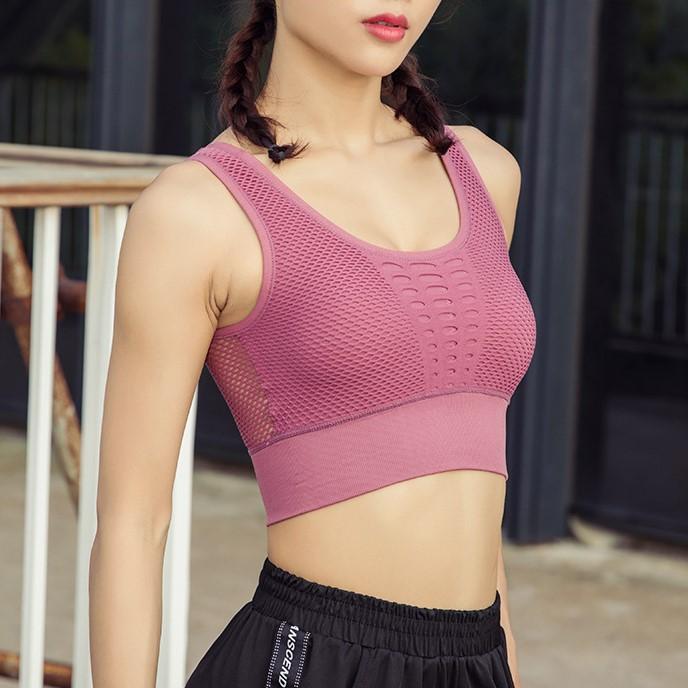 Hollow Out Racerback Active Sports Bra-Pinkami