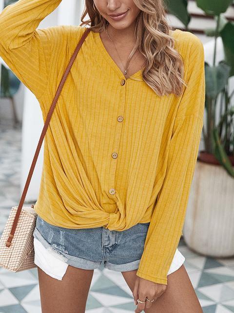 Casual Loose Button Cardigan Sweater-Pinkami