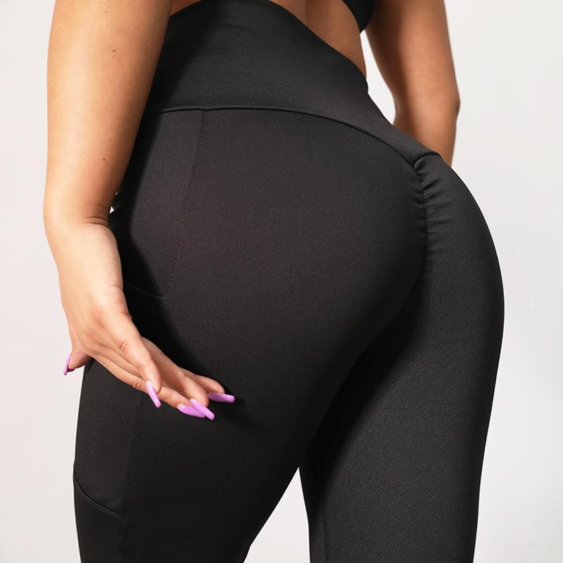 High Waist Fitness Scrunch Push Up Workout Legging with Pockets-Pinkami