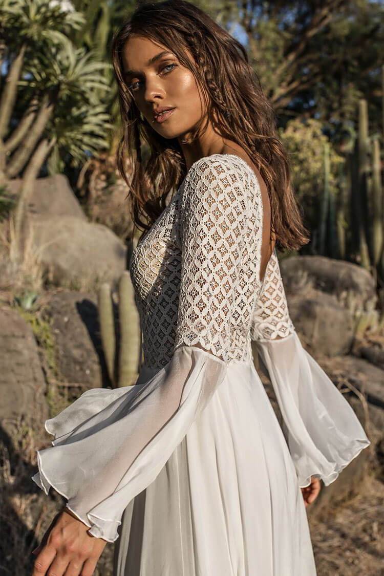 Fairytale Sleeved Splicing Lacer Maxi Cover Up-Pinkami