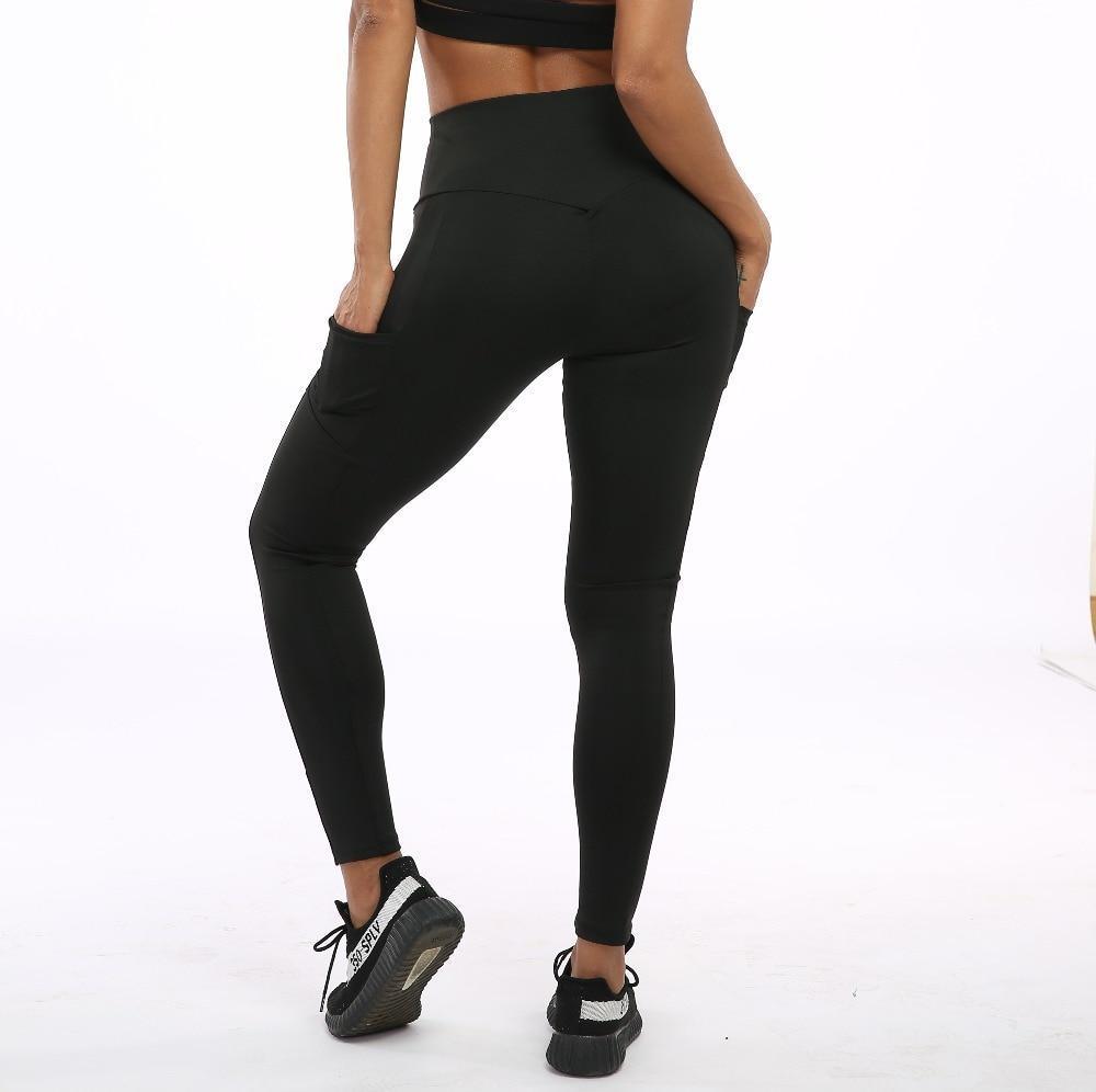 High Waist Fitness Scrunch Push Up Workout Legging with Pockets-Pinkami