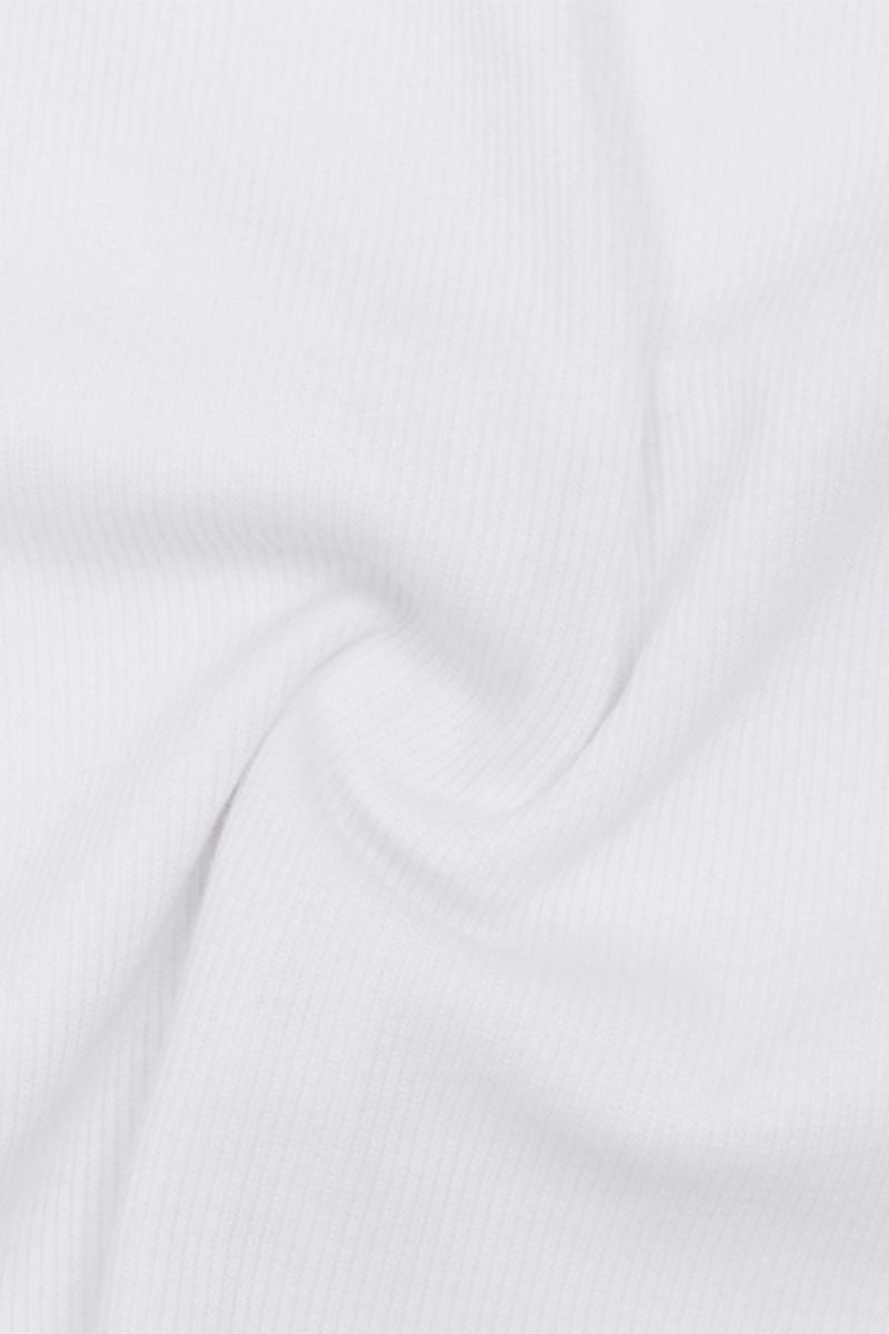 Button Through Ribbed Crop T-Shirt-Pinkami