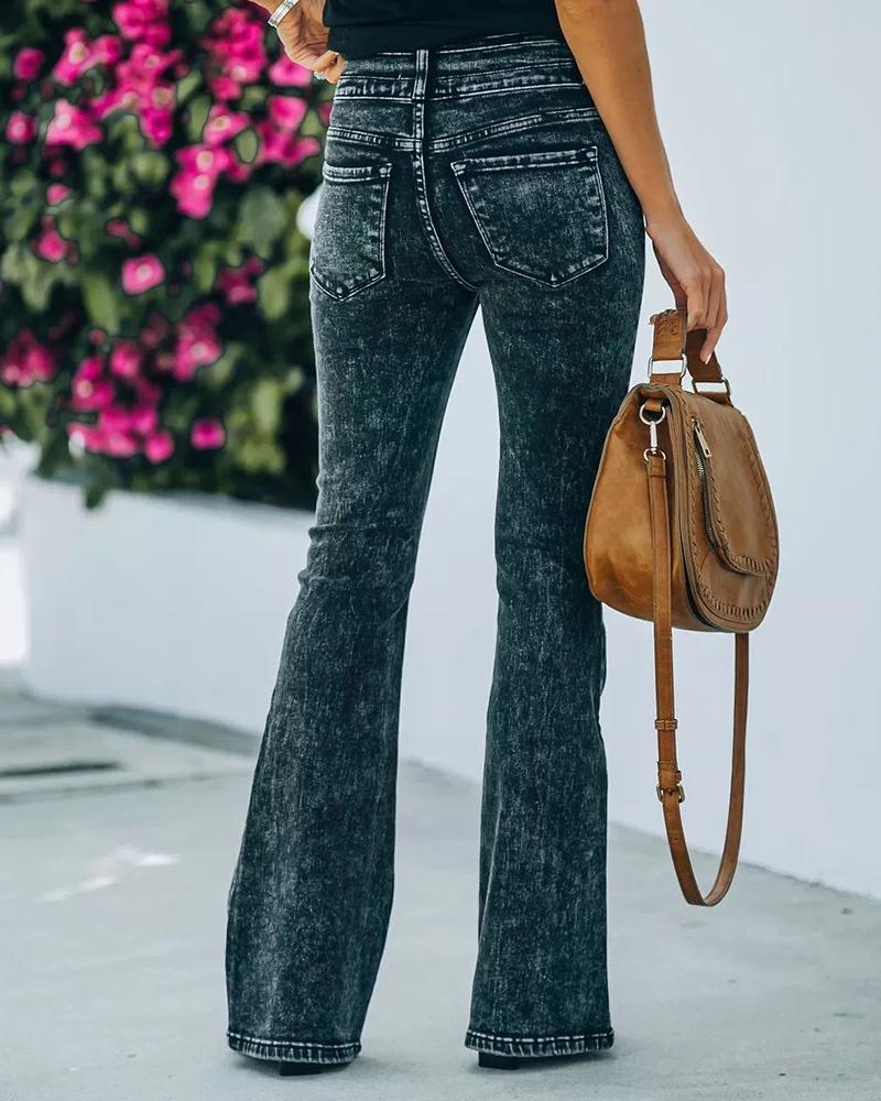 Women Vintage High Waist Wide Leg Jeans-Pinkami