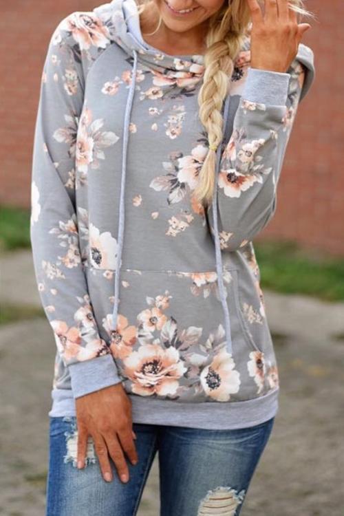 Camouflage Long Sleeve Hoodie-Pinkami