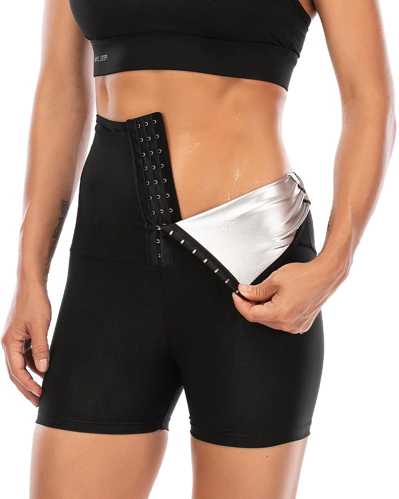 Waist Compression Sweat Burner Shapewear Sports Shorts-Pinkami