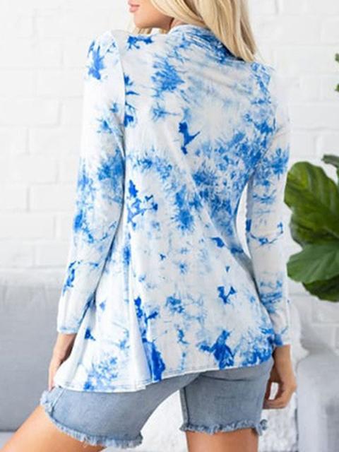 Tie-dye Casual Long Sleeve Cardigan-Pinkami