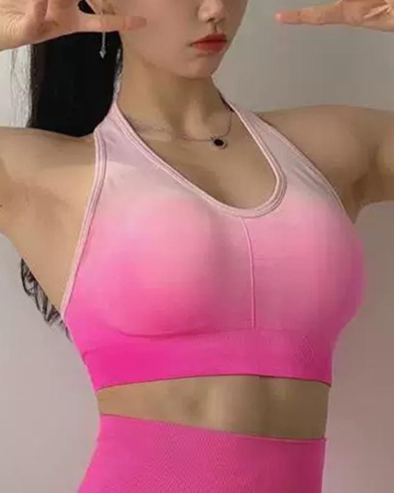 Ombre Raceback Sports Bra-Pinkami