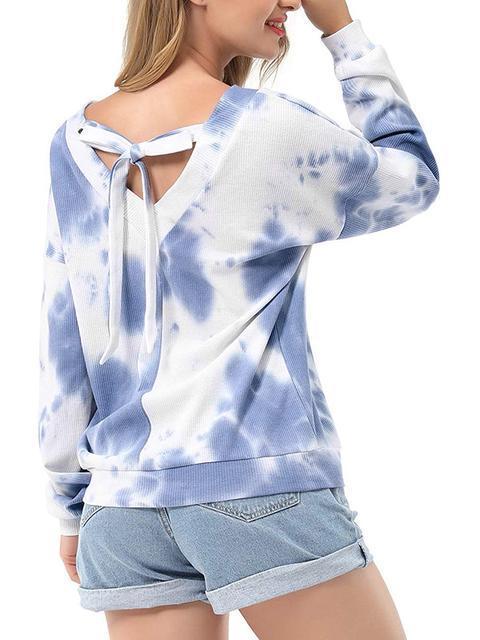 Tie-dye Casual Long Sleeve Sweater-Pinkami