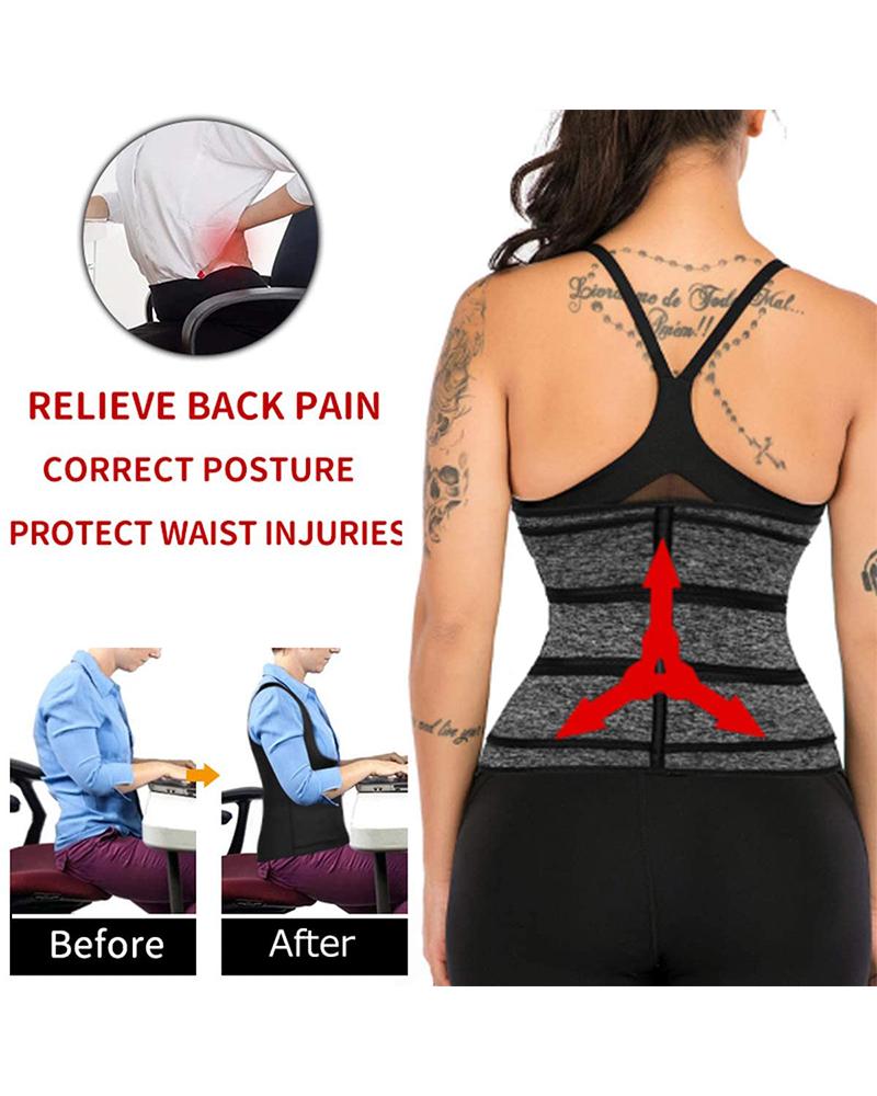 Triple Velcro Closures Trimmer Belt Waist Body Shaper Wrap Trainer-Pinkami