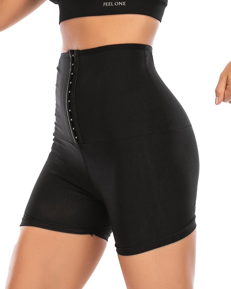 Waist Compression Sweat Burner Shapewear Sports Shorts-Pinkami
