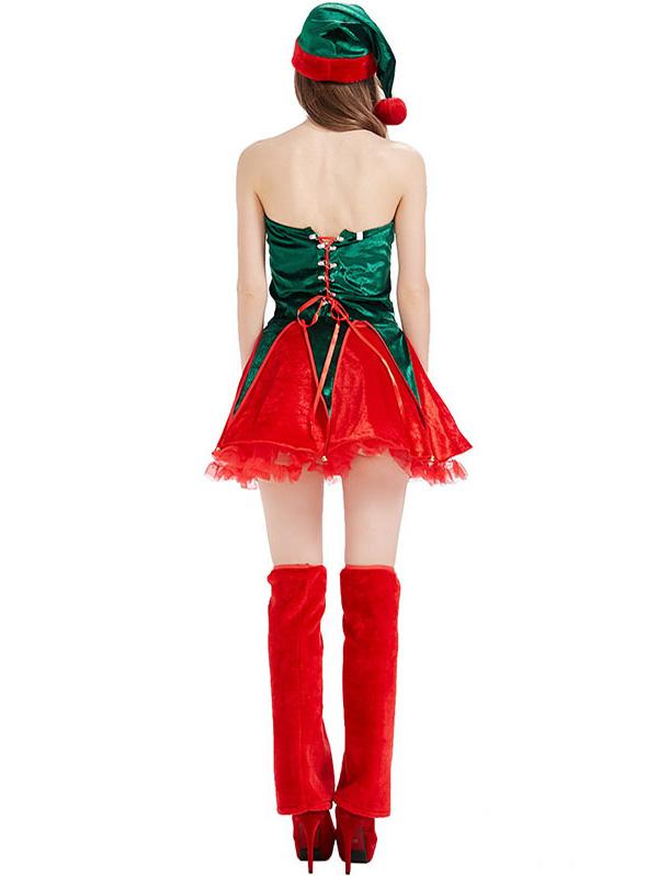 Elf Dress Christmas Sexy Elf Costume-Pinkami