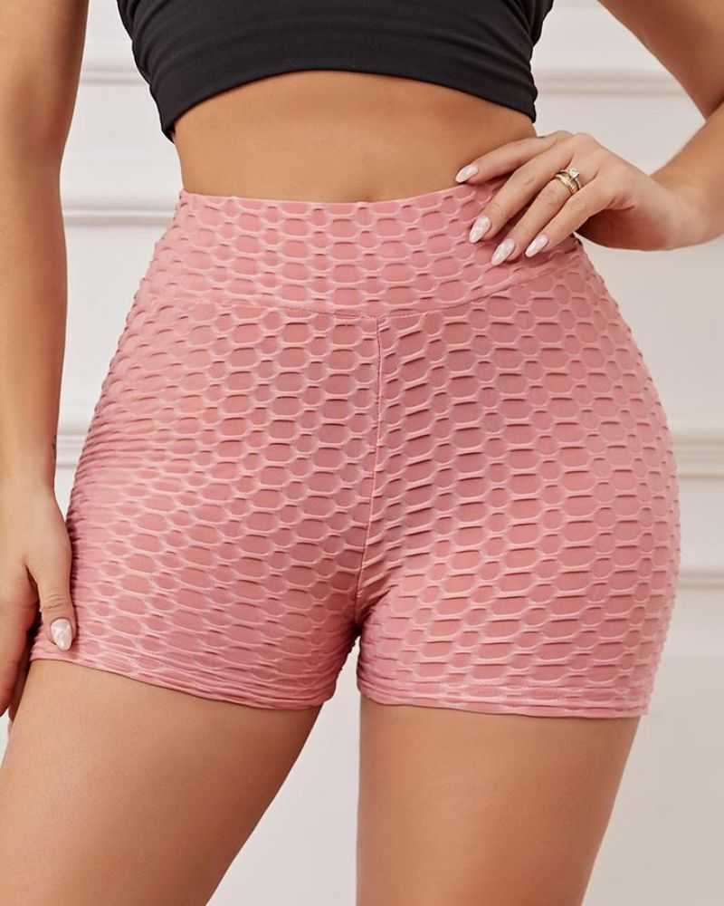 Bow Tie Textured Butt Lifting Sports Shorts