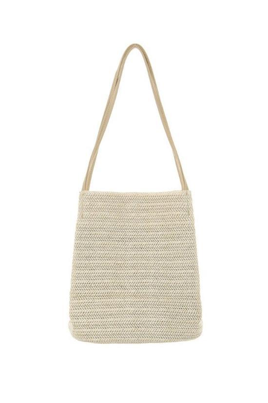 Woven Straw Beach Bag-Pinkami