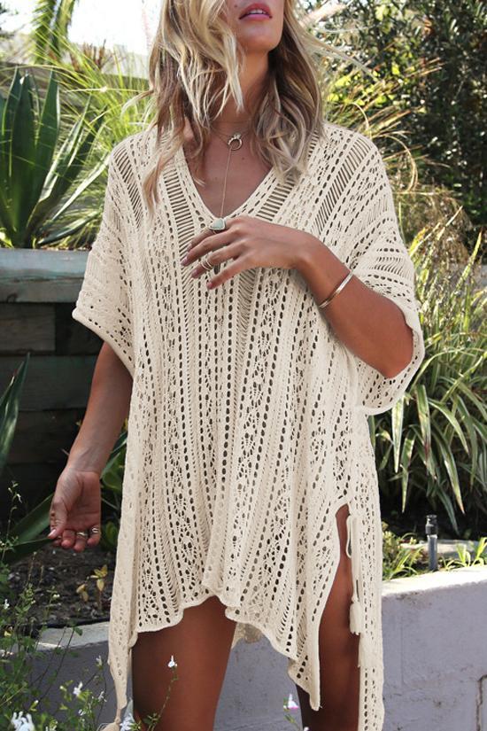Crochet Tunic Coverup-Pinkami