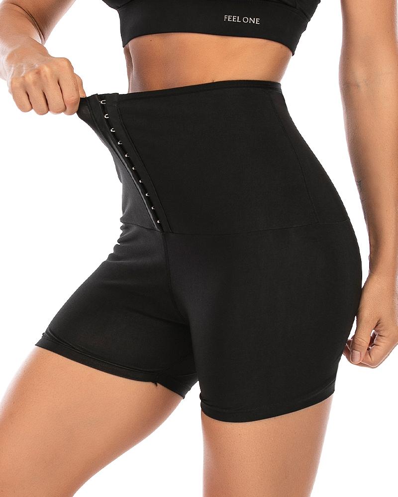 Waist Compression Sweat Burner Shapewear Sports Shorts-Pinkami