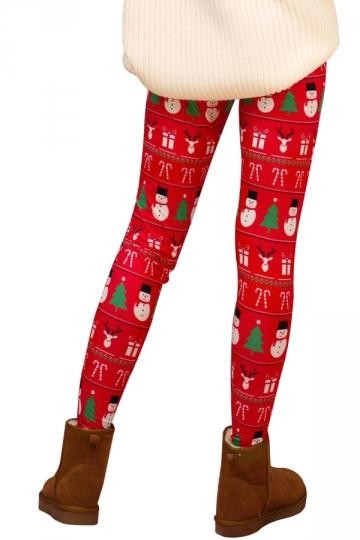 Plus Size Snowman Christmas Tree Leggings-Pinkami