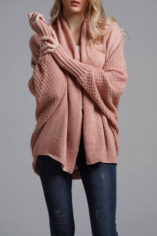 Commuter Bat Sleeve Cardigan-Pinkami