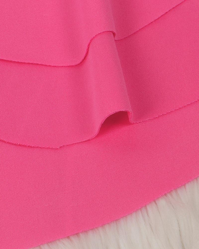 Solid Tiered Layer Ruffle Hem Blazer & Pants Set-Pinkami