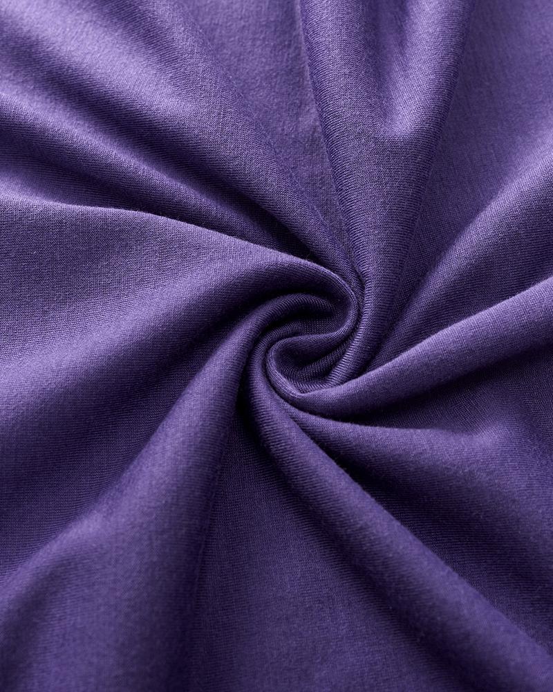 Solid Round Neck Tee & Pants Set-Pinkami