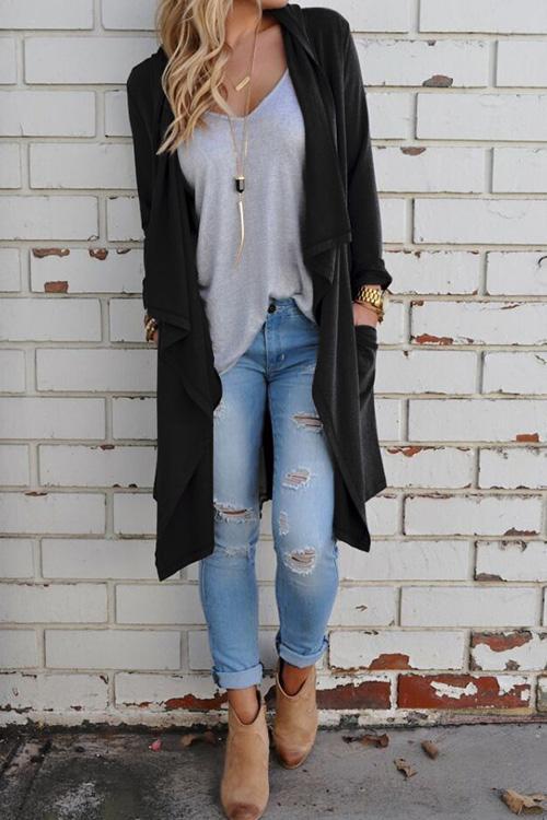 Knit Long Sleeve Fashion Cardigan-Pinkami