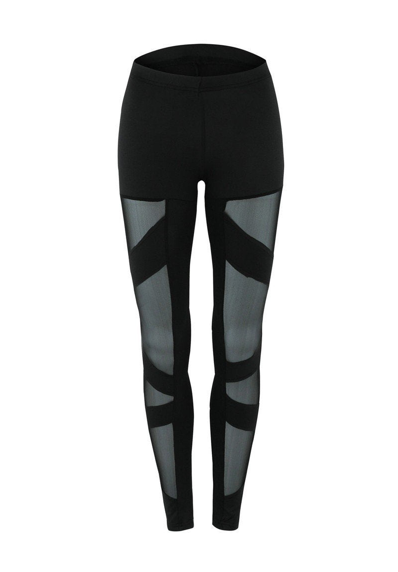 Contrast Mesh High Waist Sports Leggings-Pinkami
